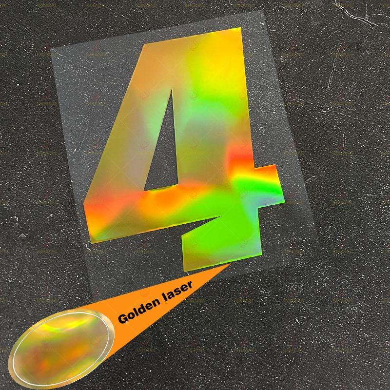 1pc Laser Gold Number Motorcycle Stickers Waterproof for Motorcycle Helmets Mudguards Car Windows Bicycle Universal Vinyl Decals