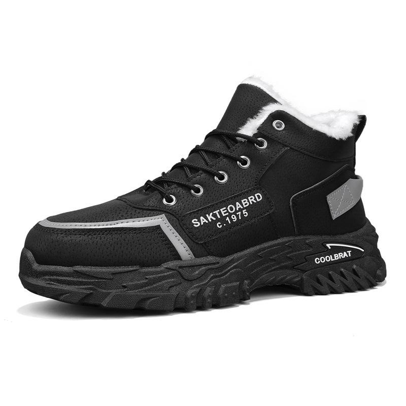 

2024 new cheap cotton shoes men s winter velvet warm snow boots men s outdoor non-slip and cold-resistant mountaineering boots 44