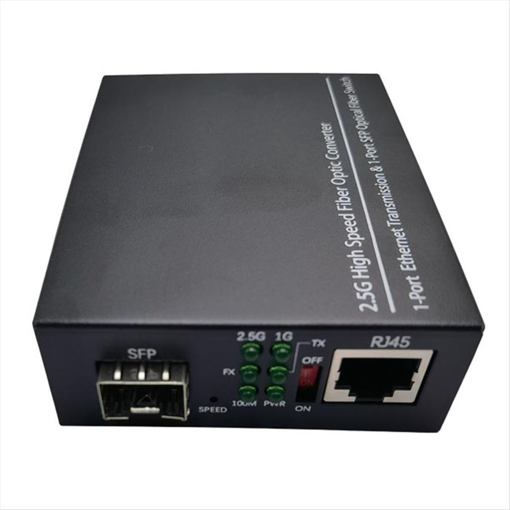 2.5G Fiber Optic Media Converter Gigabit SFP Transceiver 1000Mbps Compatible with Common E/GPON US Plug