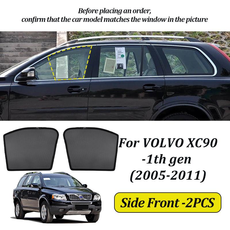 LINNUNU Magnetische Auto-Sonnenschutzscheibe Windschutzscheiben-Vorhang Seitenfenster-Sonnenschutz UV-Schutz für VOLVO XC90 2005-2011-2025 Zubehör