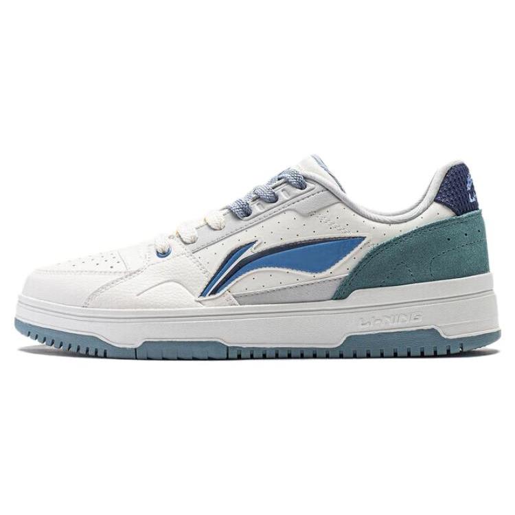 New LiNing Tianji 2.0 Slip Resistant Low Top Skateboard Shoes Men's White Gray Green AGCT345-4