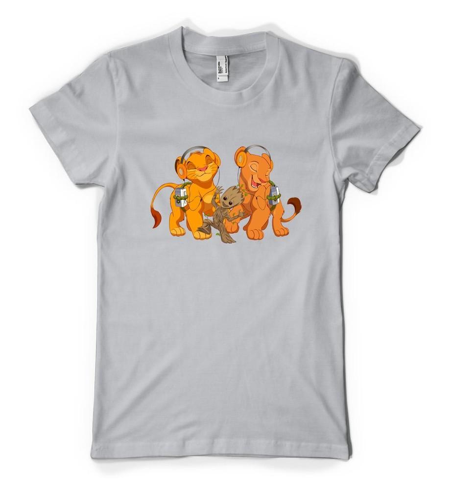 

Lion King Simba Best Friends Groot Guardians Personalised Unisex Adults T Shirt XL