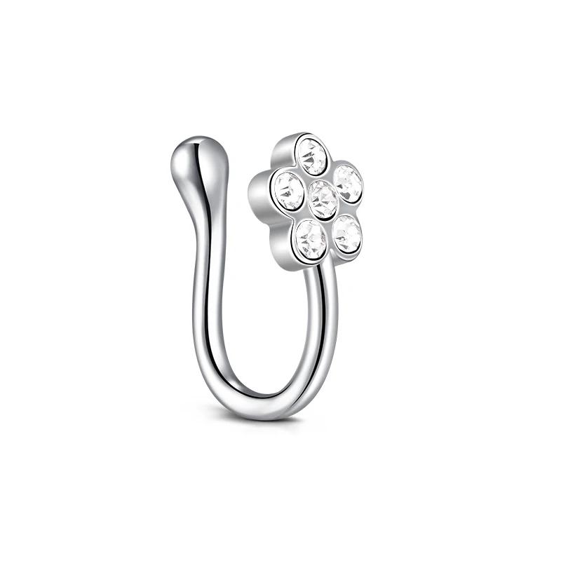 1Pcs Stainless Steel Nose Ring Hoop C Shape Septum Rings Non Piercing Ear Clip Earring Fake Nose RingsWomen Piercing Jewelry