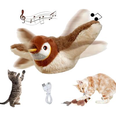 Lanyard Configuration, Simulated Bird Sounds, Cat Toy, Suitable for Indoor Cats To Play, Electric Simulated Pet Toy, for Chasing and Playing