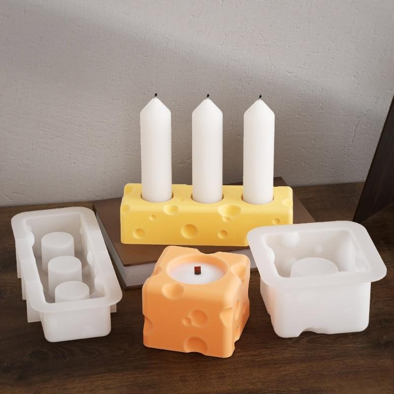 Multipurpose Sturdy Silicone Cheese Candle Holder Mold Set Portable for Resin Plaster Craft Supplies Assorted Sizes