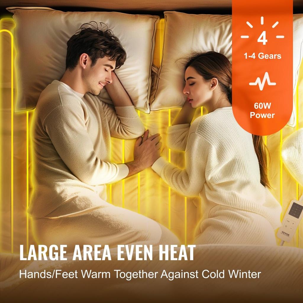 Heated Mattress Pad 150 X 80 Cm Electric Bed Warmer with Timer Auto Off