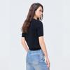Tatu Rhinestone Chain Short Sleeve Knit Top