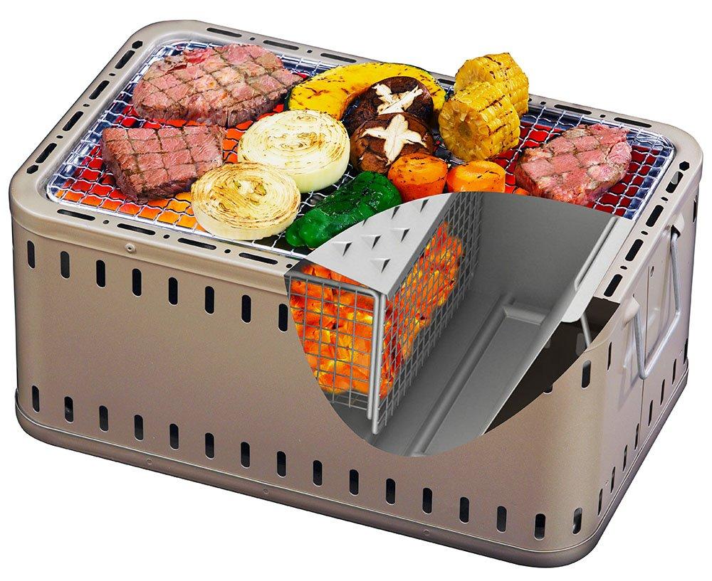 GREEN LIFE Low Smoke Shichirin Made in Low Low Barbecue Grill (GREEN LIFE) L-390S, Japan, Smoke, Heat, Tabletop,