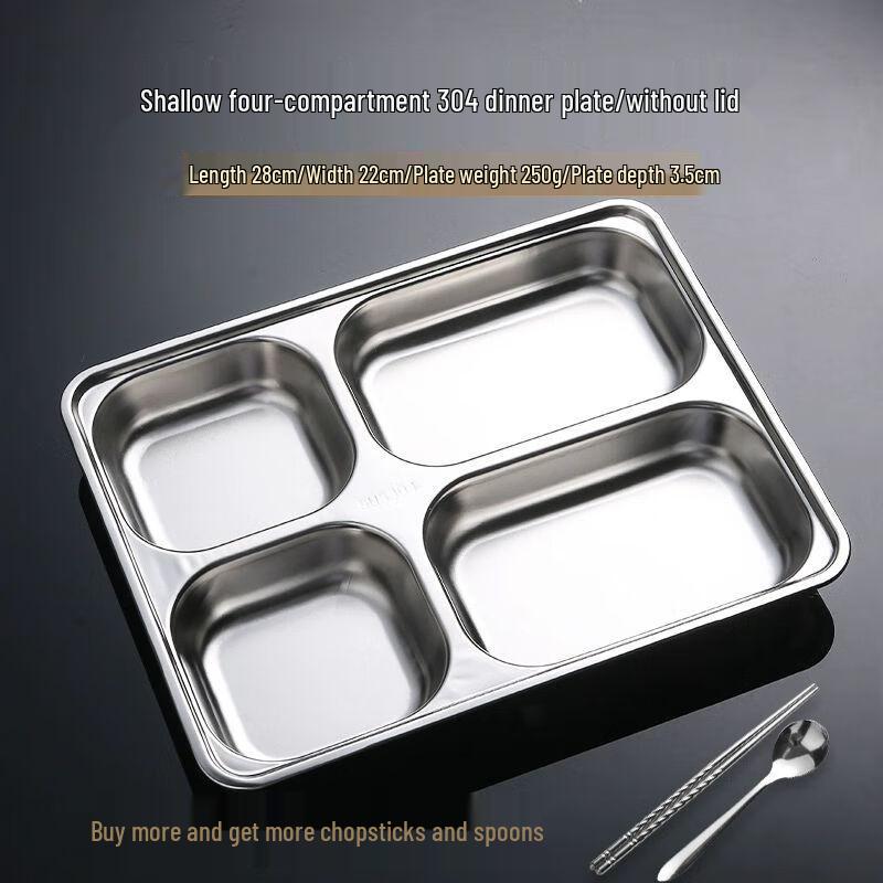 Divided Food Grade Stainless Steel Lunch Tray