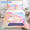 Colorful Unicorn Duvet Cover Soft Bedding Set For Bedroomdorm Personalized Name Threepiece Set 1 Duvet Cover And 2 Pillowcases Perfect Gift For All