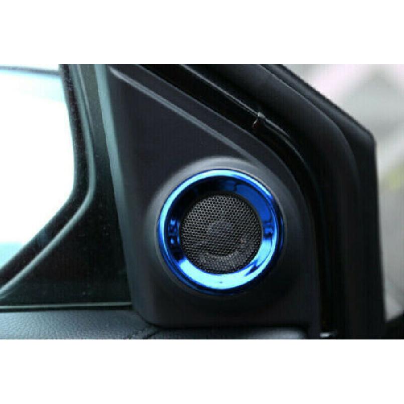 2PCS Ring Trim A Pillar Speaker Frame Blue Titanium For Honda CRV CR-V 2017-