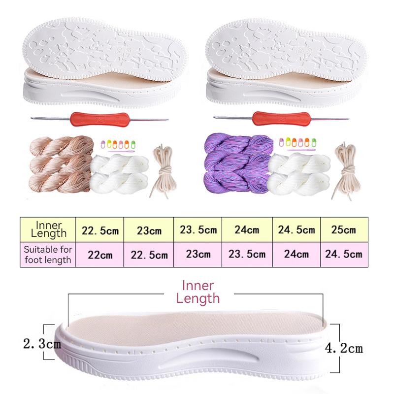 DIY Shoes Crocheted Material Hand-woven Summer Hook Soles Anti-kick Rubber Soles+Hollow Line Knitted Slippers Short Boots