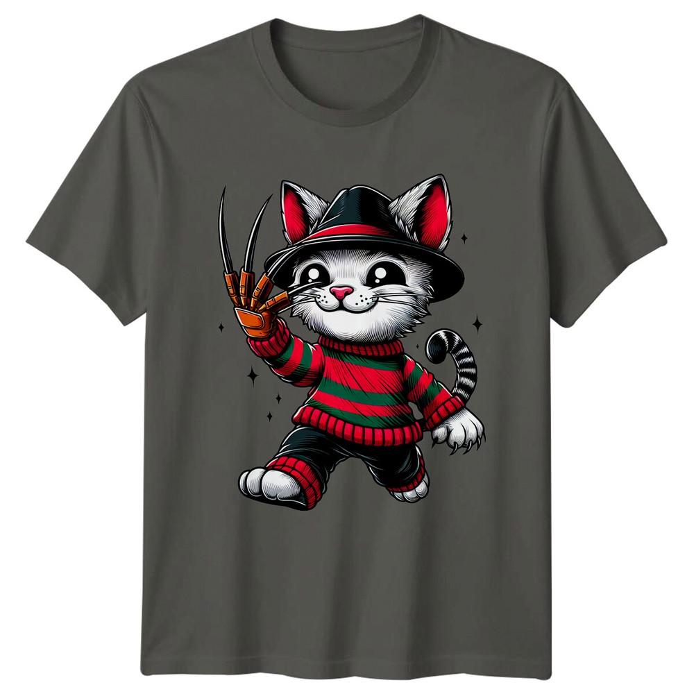 Purrdy Krueger Cat Halloween Parody Graphic TShirt S