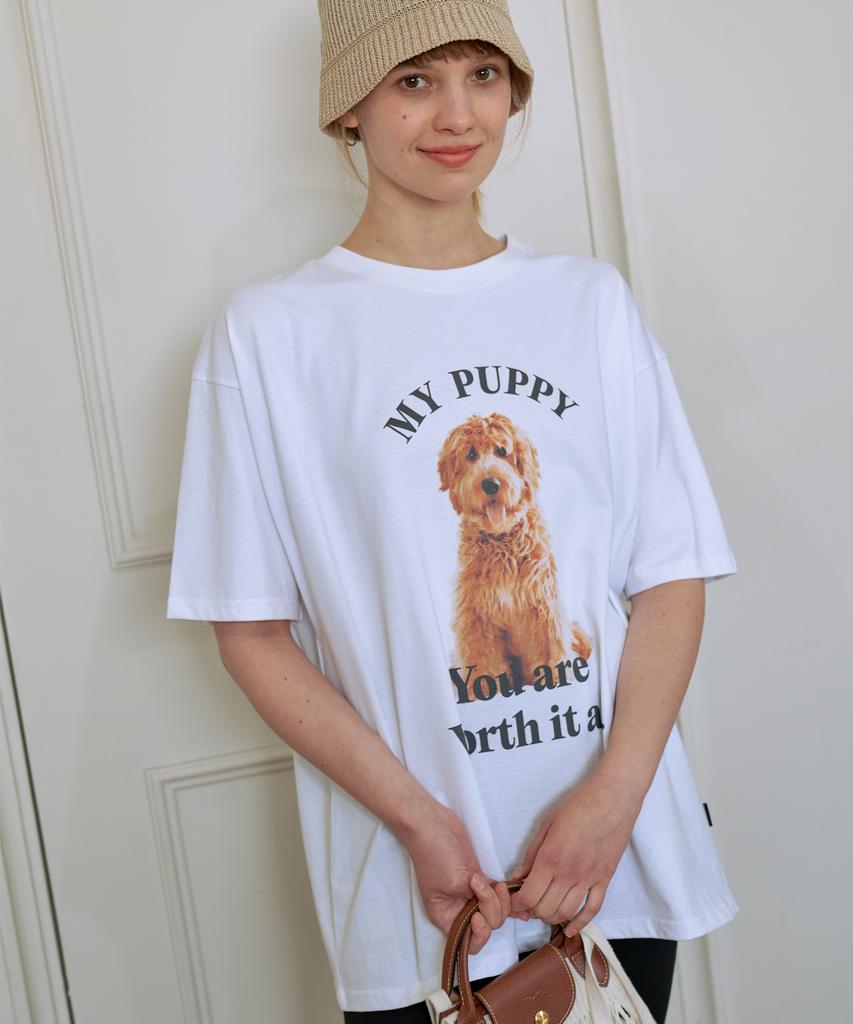 TRIP LE SENS My Puppy Oversized Short Sleeve Tee_Charcoal