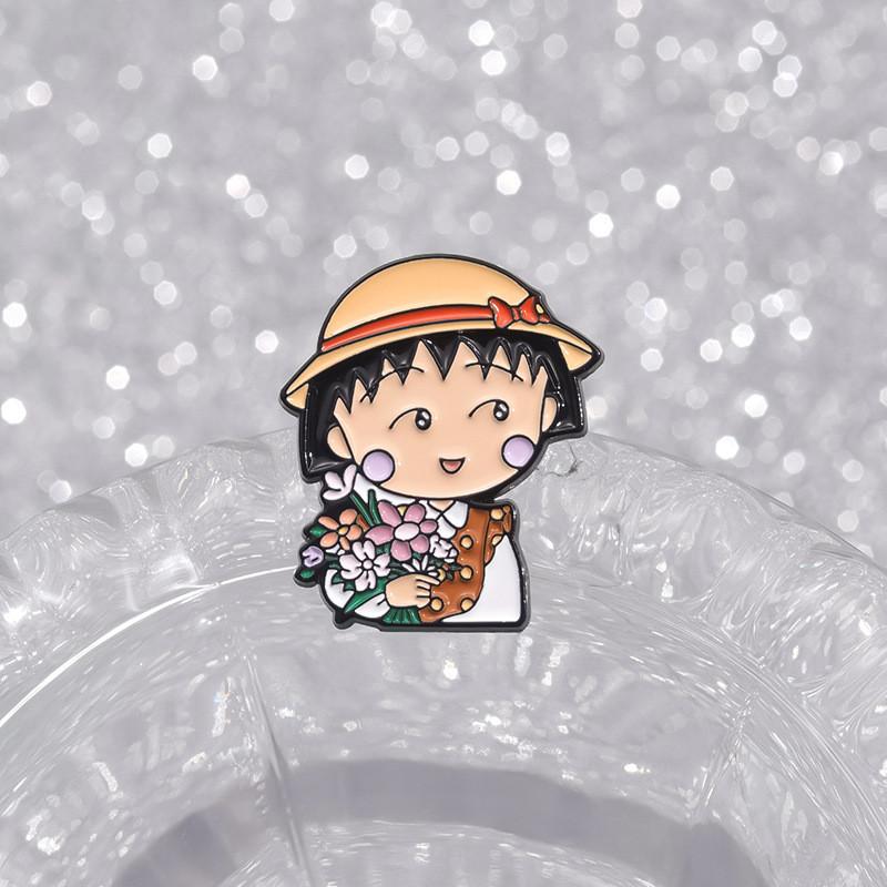 Animation Cartoon Delightful Badge Brooch With Lovely Girl Shape For Memorable Fashion Statement