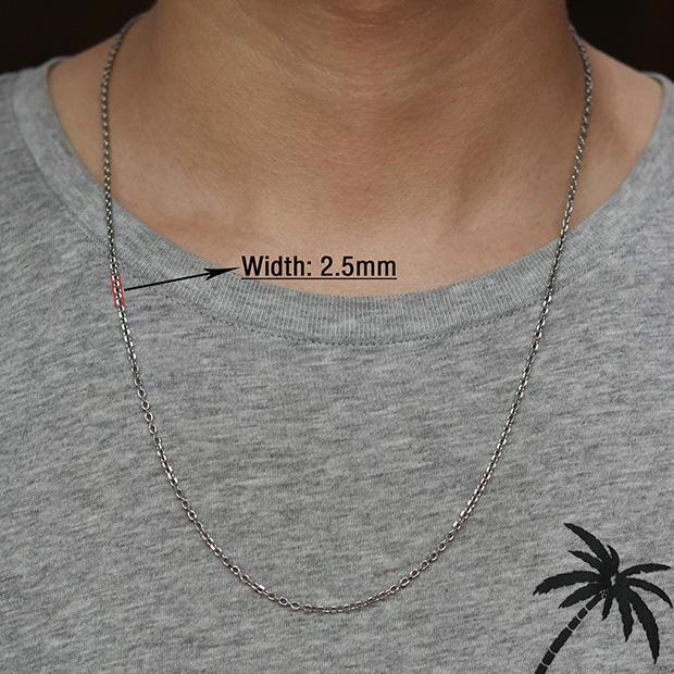 Fashion Women Men Stainless Steel Rolo Link O Chain Necklace for DIY Charm Pendant Metal Choker Jewelry Accessories Christmas