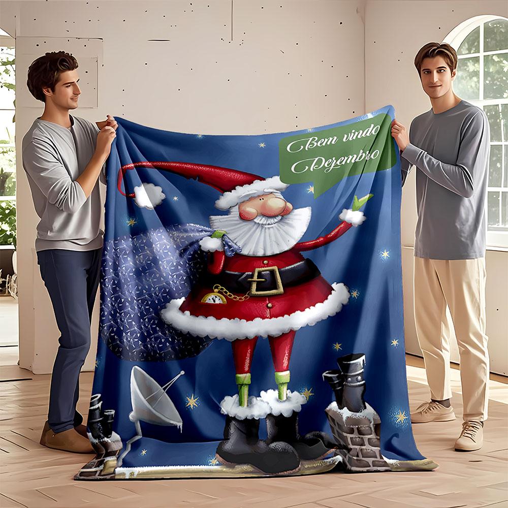Santa Welcomes December for all seasons blanket lunch break throw gift