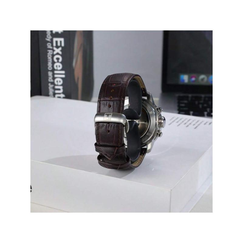 Tissot Mechanische Uhr, echtes Lederarmband, 200 m wasserdicht, Herrenmodell T055.427.16.017.00
