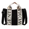 Borsa a Spalla Dolce in Tela alla Moda Versatile ad Alta Capacità Lettera Borsa da Lavoro Collisione Pratica Singola Borse a Tracolla