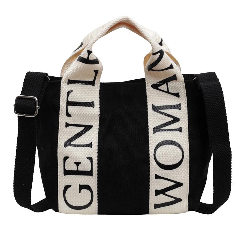 Borsa a Spalla Dolce in Tela alla Moda Versatile ad Alta Capacità Lettera Borsa da Lavoro Collisione Pratica Singola Borse a Tracolla
