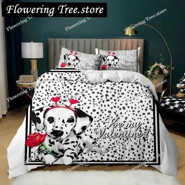 Cartoon Dog Duvet Cover Set Multicolor Watercolor Cute French Bulldog Bedding Set for Girl Boy Polyester Puppy Theme Quilt Cover