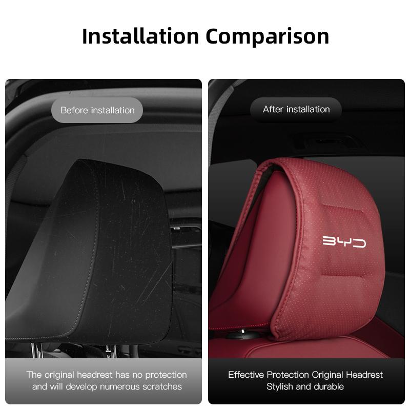 Autositz Kopfstützenbezug Auto Kissenbezug für BYD Qin Tang U8 F3 E6 Atto3 Yuan Plus Song Max F0 G3 I3 Ea1 Dmi 2din S7 E3 L3
