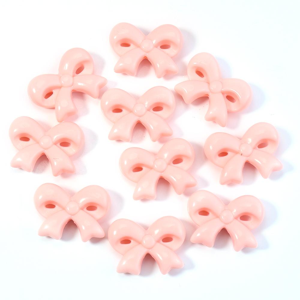 10pcs 23.5x31mm Acrylic Bow Beads Colorful Bowknot Loose Spacer Bead For Jewelry Making DIY Bracelet Phone Key Chain Accessories