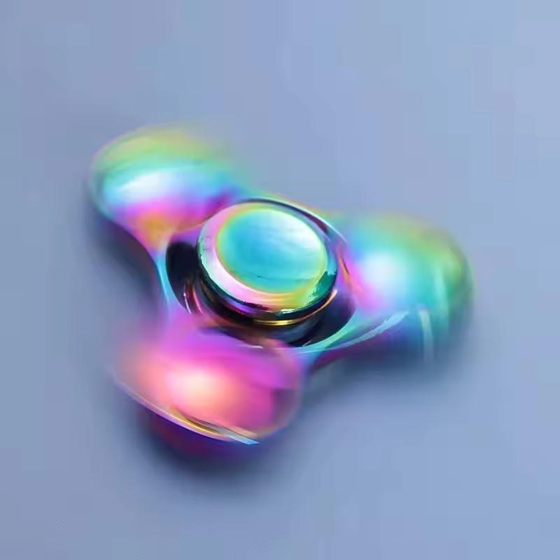 Colorful Rainbow UFO Metal Fidget Spinner | EDC Handheld Finger Toy for Focus & Anxiety Relief | Portable Desk Spinning Top Gift