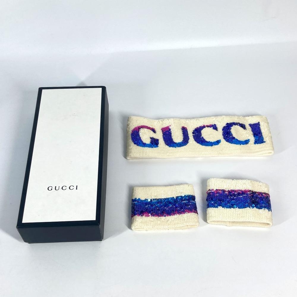GUCCI Sequin Logo GG Headband & Wristband 3-piece set Accessories hair band