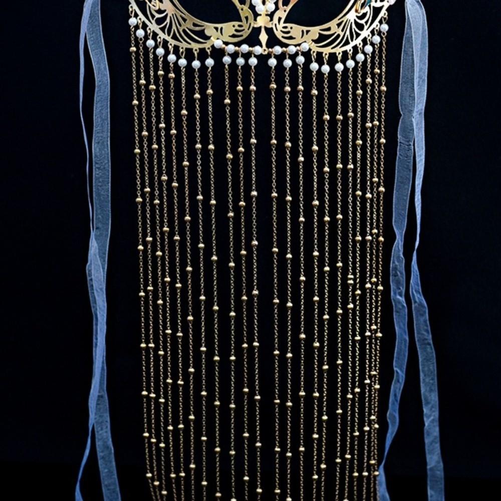 Flower Anonymous Face Cover Chain Women Mysterious Veil Temperament Wedding Mask Gift