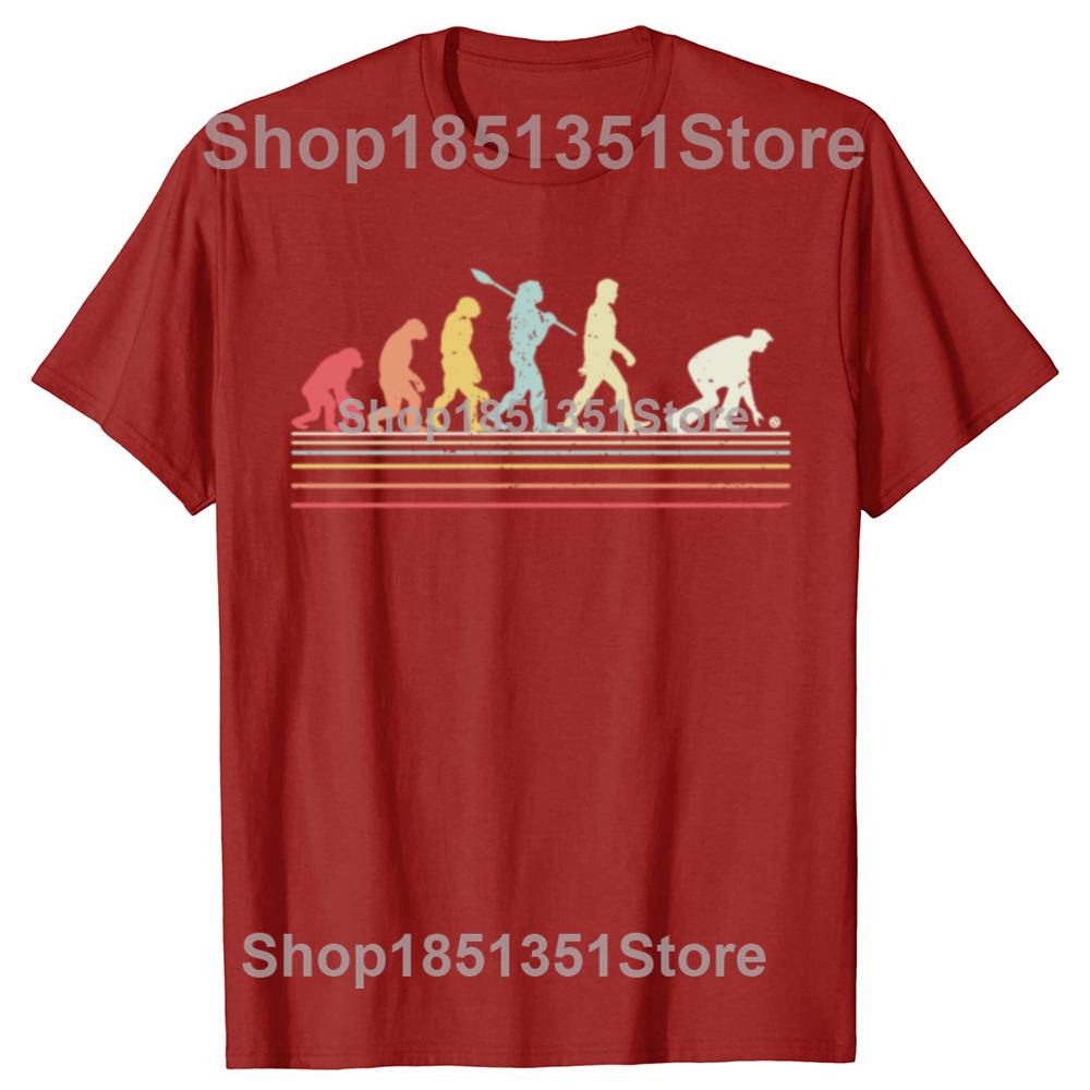 Vintage Bowling Funny Lawn Bowls Evolution Of Man Graphic Tshirts Men Fashion Casual Tshirt 100 Cotton Loose Oversized T Shirt