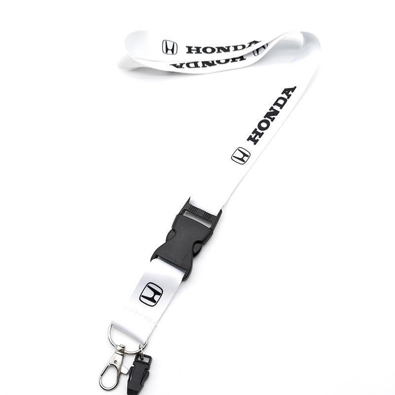 AAAHT1 For Honda Civic Fit Accord CRV Motorrad Lanyard Nylon Printing Emblem Style Black White Keychain Motorcycle Accessories Gadget