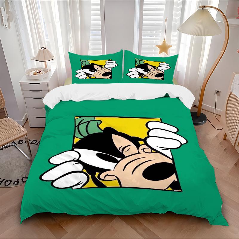 3pcs Disney Goofy Quilt Cover Set - Soft and Cozy Bedroom, Guest Room and Dorm Decorative Bedding 3-Piece Set 1 Quilt Cover + 2 Pillow Shams.Q021