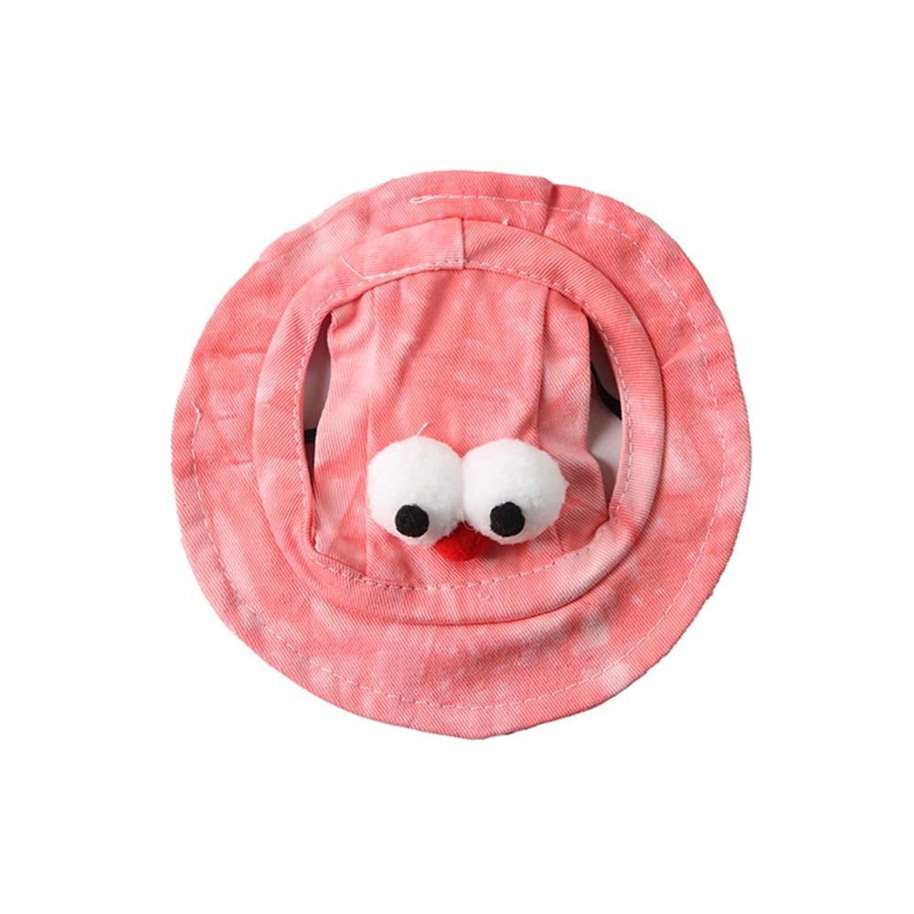 Colorful Adjustable Cat Bucket Hat Round Brim with Ear Holes Pet Sun Hat Breathable Dog Caps for Small Dogs Cats