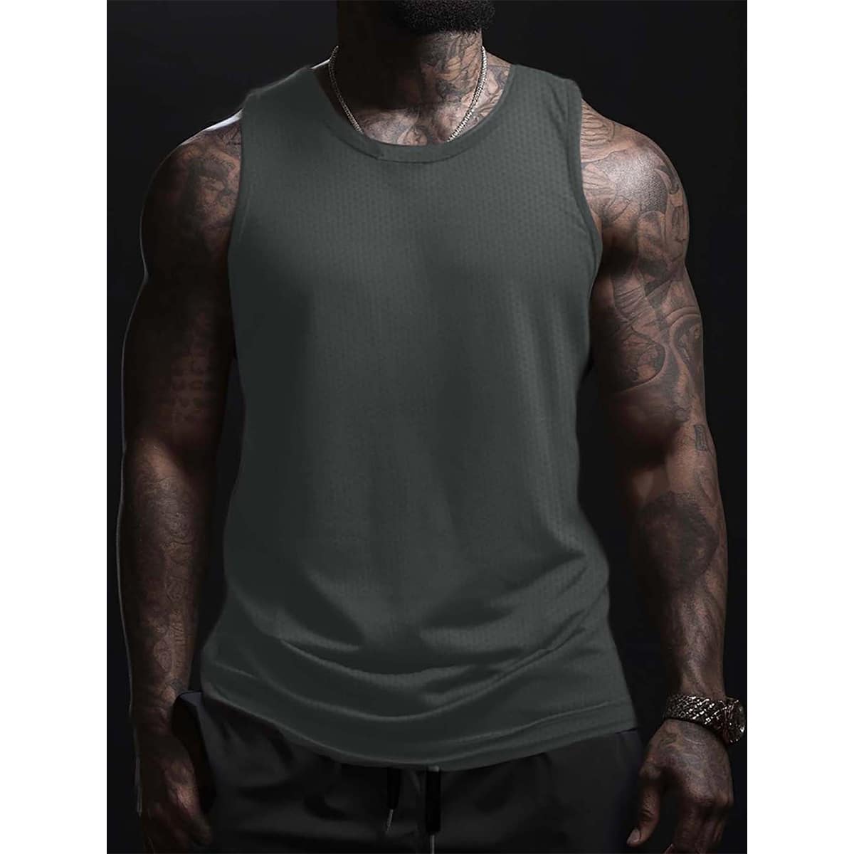 

Мужская спортивная футболка без рукавов для бега, компрессионный тренировочный жилет, майка для фитнеса, базовый слой, топ, майка, спортивная одежда, быстросохнущая XXL серый