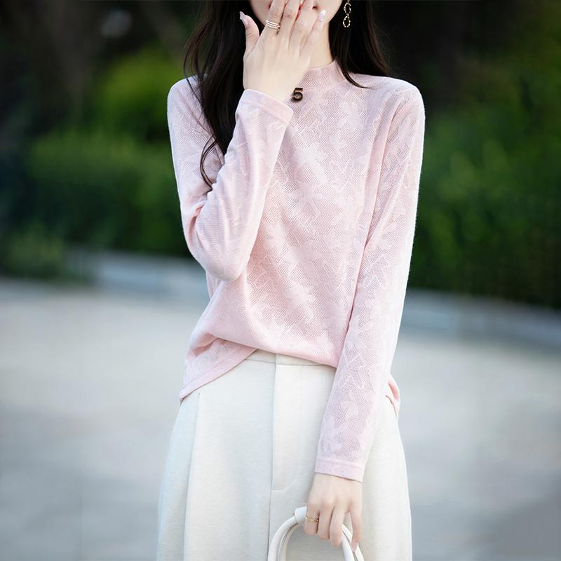 Lettvektsgenser for kvinner - 50 % Mulberry Silke & Polyester-blanding, pustende fritidsgenser