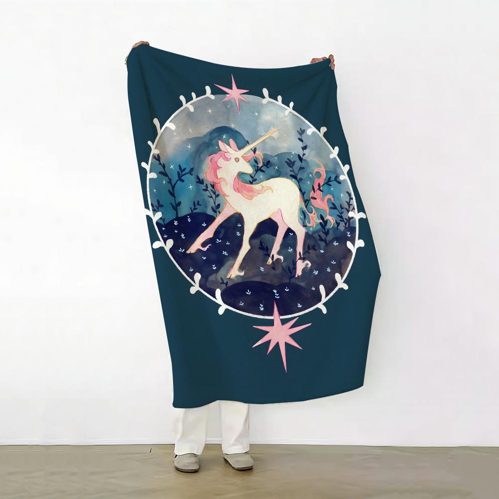 

illustration S Star U Unicorn Throw Soft Warm Flannel Fleece Throw Blanket for Sofa Bed Travel Home 75cmx90cm
