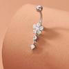Stainless Steel Zircon Navel Ring Colorful Piercing Flower Pendants Belly Button Ring Rhinestone Punk Body Piercing Jewelry