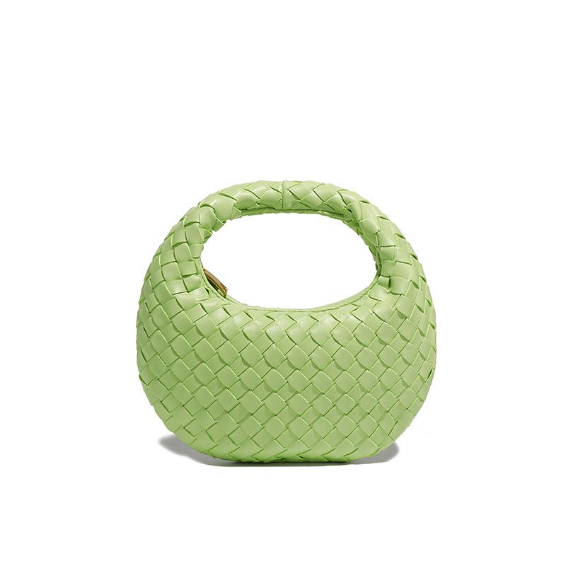 Stylish solid color hand-carried women's bag, simple and trendy handwoven bag, shoulder messenger bag.
