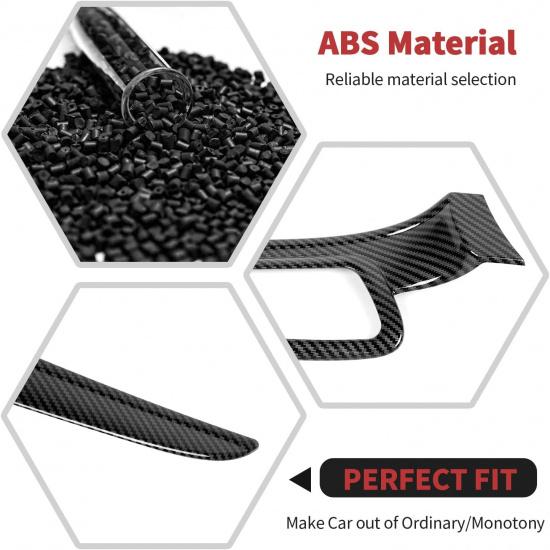 RT-TCZ Carbon Fiber Center Console Dashboard Panel Trim Inner Door Handle Cover Interior Trim Kit Decor Accessories for Jeep Grand Cherokee 2011-2020