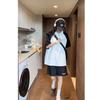 POLO collar loose sports suit female summer leisure student contrasting color age-reducing short-sleeved shorts two-piece trendy set