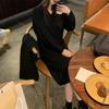 Autumn and winter new lazy wind sweater skirt loose fashion temperament V-neck knitted bottoming dress
