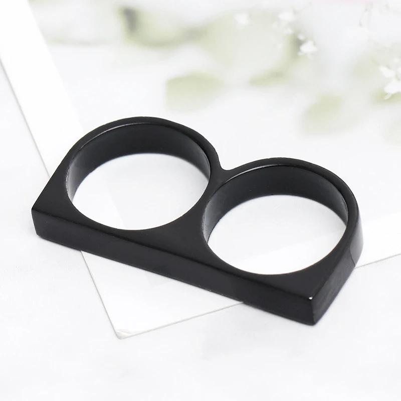 

L1 PC Double Knuckle Punk Ring for Men Hip Hop Two Finger Hyperbole Knuckle Ring Unique Man Gift