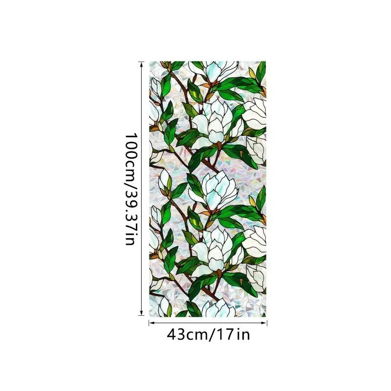 Double-sided Rainbow Design Static Window Privacy Film Colorful Stained Glass Window Film for Privacy Sun Blocking for Windows