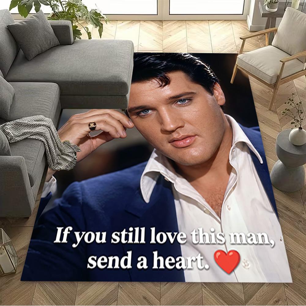 Love Elvis Presley Area Rug Suitable for Foyer Dining Room Outdoor Playrooms Antislip Carpet Office home decor Gift for Festivals