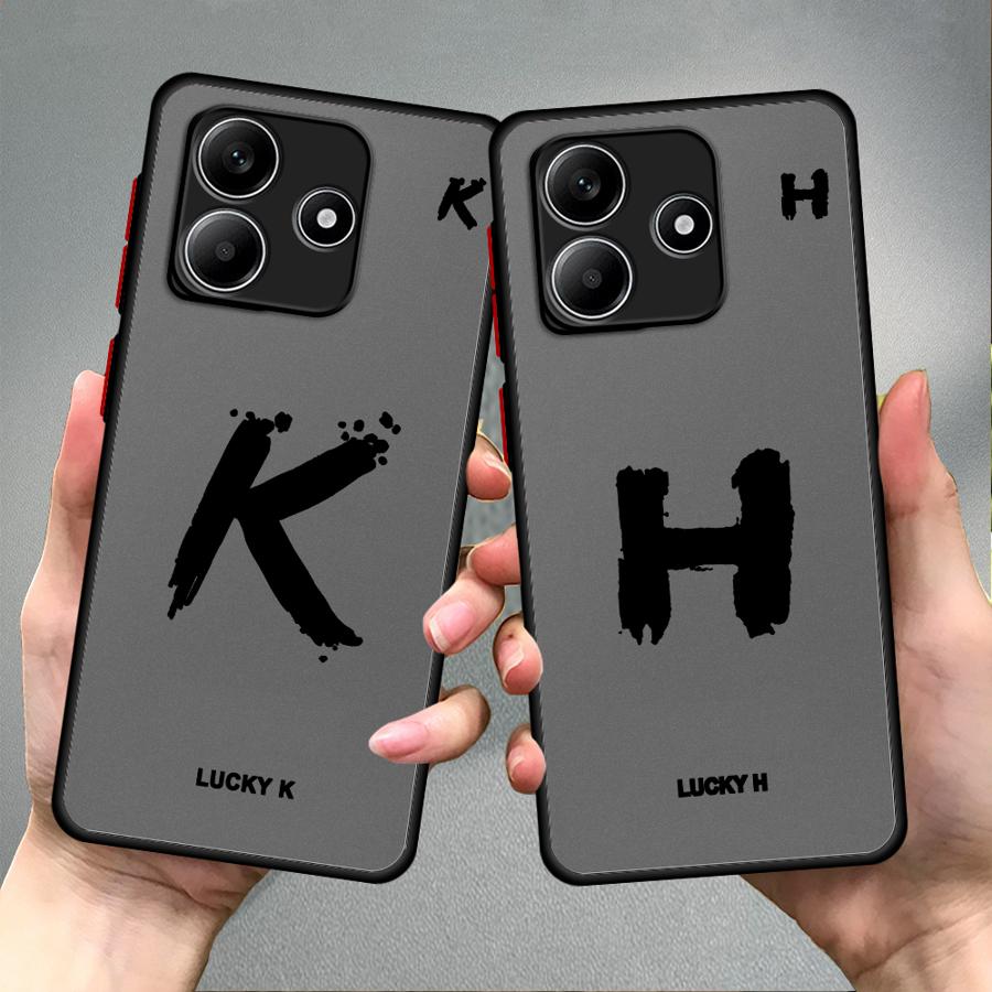 Funda Back Phone Cover Case for Xiaomi Redmi Note 14 13 Pro Plus 13C 11 10 A4 9S 14C 12 Lucky Letter