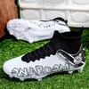 35-45 Cizme de fotbal înalte pentru bărbați Dimensiuni mari Unghii lungi din piele pentru băieți Pantofi de fotbal pentru cuie Cizme de fotbal anti-alunecare