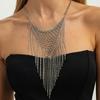 Silver Multi Layer Necklace Triangle Bohemian Collarbone Chain Simple Tassel Necklace  Girls