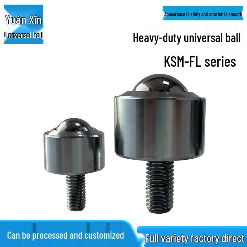 Heavy Duty Universal Cylindrical Ball Roller Wheel with Stem and Screw 12FL