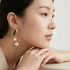 Simulation Pearl Leaf Fringed Earrings Dripping Oil Long Earrings Temperament Earrings Tassel Earrings